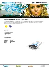 Conceptronic Combo FireWire & USB 2.0 PC card C05-063 Leaflet