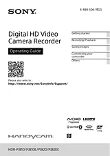 Sony HDR-PJ810E HDRPJ810EB Manual De Usuario