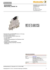 Weidmueller OPTO MOS 24VDC / 230VAC 1A 8652010000 数据表