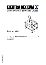 Elektra Beckum TKHS 315 (AUS) Manual Do Utilizador