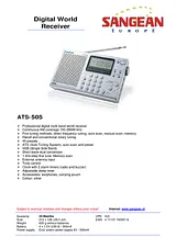 Sangean ATS-505 Digital World Receiver ATS-505 Merkblatt