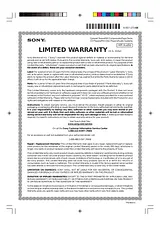 Sony HT-SF470 Warranty Information
