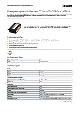 Phoenix Contact Surge protection connector CT 10-18FS+F/PE-24 2807926 2807926 Data Sheet