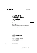Sony MHC-GX8000 Benutzerhandbuch