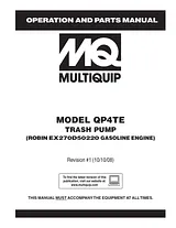 Multiquip QP4TE ユーザーズマニュアル