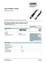 Phoenix Contact Sensor/Actuator cable SAC-4P-M5MS/ 1,5-PUR 1530304 1530304 Data Sheet