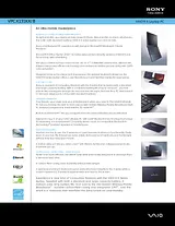 Sony VPCX131KX Guia De Especificaciones