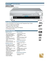 Sony AVD-C70ES Specification Guide