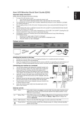 Acer B243W Anleitung Für Quick Setup