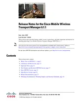 Cisco Cisco Mobile Wireless Transport Manager 6.1 Notas de publicación