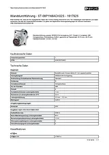 Phoenix Contact ST-08P1N8ACK02S Silver 1617925 Data Sheet