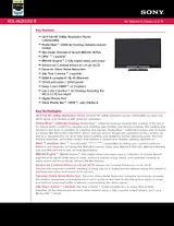 Sony KDL-46Z4100 Specification Guide