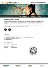 Conceptronic Professional Level Headset 1208010 Data Sheet