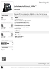 Kensington Folio Case for Motorola XOOM™ K39399WW Leaflet