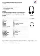 V7 Lightweight Stereo Headphones HA300-2EP Hoja De Datos