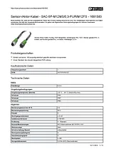 Phoenix Contact 1681583 SAC-5P-M12MS/0,3-PUR/M12FS Sensor / Actuator-Cable 1681583 Data Sheet