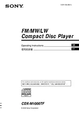 Sony CDX-M1000TF Справочник Пользователя