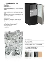 Marvel 15" Built-In Ice Maker - Black Cabinet & Black Door Specification Sheet