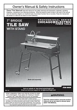 Harbor Freight Tools 7 in. 1.5 HP Bridge Wet Cut Tile Saw with Stand Produkthandbuch