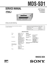 Sony MDS-SD1 Справочник Пользователя