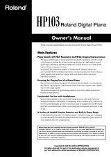 Roland HP103 Owner's Manual