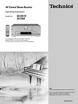 Panasonic SADA8 Operating Guide