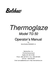 Belshaw Brothers TG 50 Benutzerhandbuch