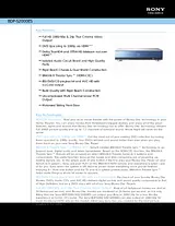 Sony BDP-S2000ES Guide De Spécification