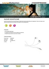 Conceptronic IN-EAR HEADPHONE C08-036 전단
