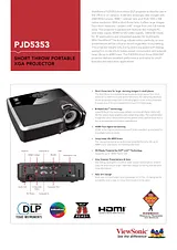 Viewsonic PJD5353 Specification Sheet