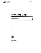 Sony MDS-JE320 Manuale