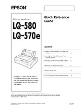 Epson LQ-570e Quick Reference Card