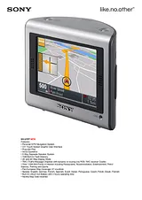 Sony NV-U70 GPS Navigation System NV-U70 Листовка