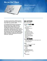 Samsung BD-D7500 BDD7500 Leaflet