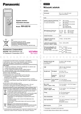 Panasonic RRUS310E Operating Guide