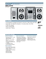 Sony MHC-GX40 Guida Specifiche