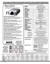 Sanyo PLC-UF15 Specification Guide