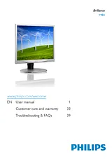 Philips LCD monitor, LED backlight 19B4LCS5 19B4LCS5/00 ユーザーズマニュアル