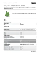 Phoenix Contact Relay socket PLC-BSP- 5DC/21 2980238 2980238 Data Sheet
