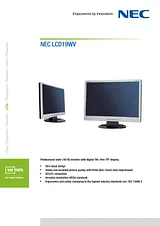 NEC LCD19WV 19WV Folheto