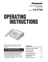Panasonic KX-F780 Справочник Пользователя