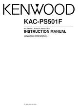 Kenwood KAC-PS501F Manuel D’Utilisation