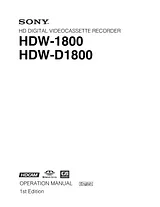 Sony HDW-D1800 User Manual