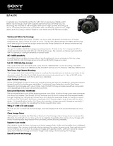 Sony SLT-A37K Guide De Spécification