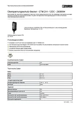 Phoenix Contact Surge protection connector CTM 2X1- 12DC 2838584 2838584 Data Sheet