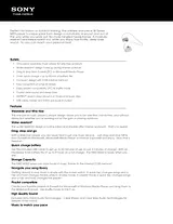 Sony NWZ-W262 Specification Guide