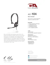 Cyber Acoustics AC-104 Headset AC-104 Leaflet