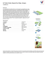 V7 Slim Folio Stand for iPad, Green TA36GRN-2E Datenbogen