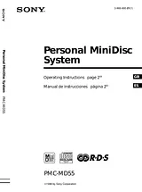 Sony Model PMC-MD55 Справочник Пользователя