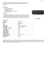 V7 Standard PS/2 Keyboard, Italian IT KC0D2-5E4P Dépliant